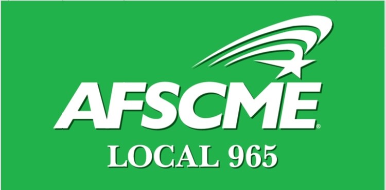 Local 965 white on green banner