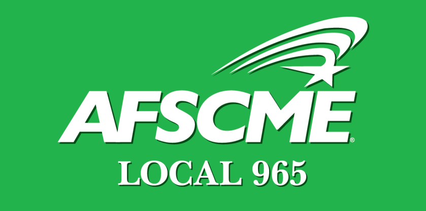 Local 965 white on green banner