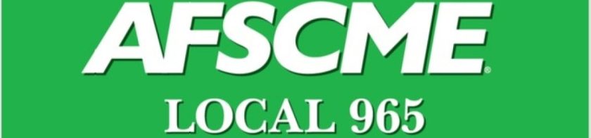 Local 965 white on green banner