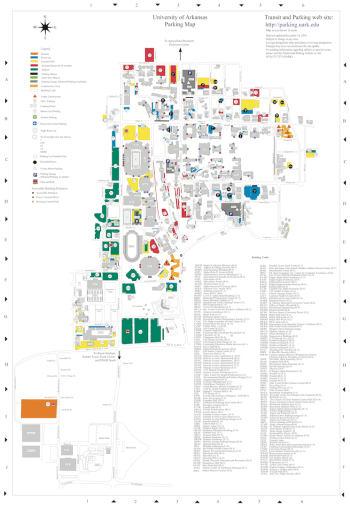 U of A parking map December 2018
