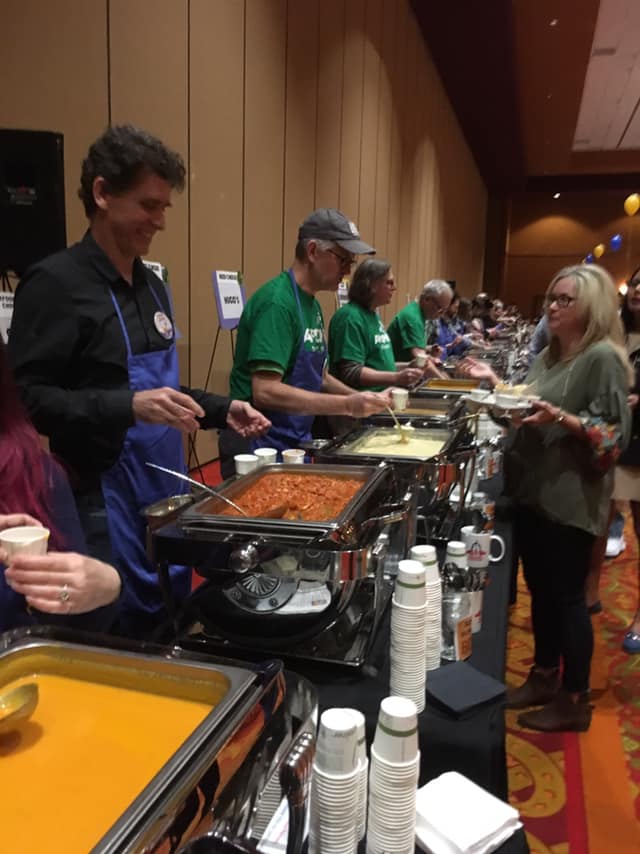 Local 965 volunteers help serve at the 2019 Soup Sunday benefit in Rogers, Arkansas.