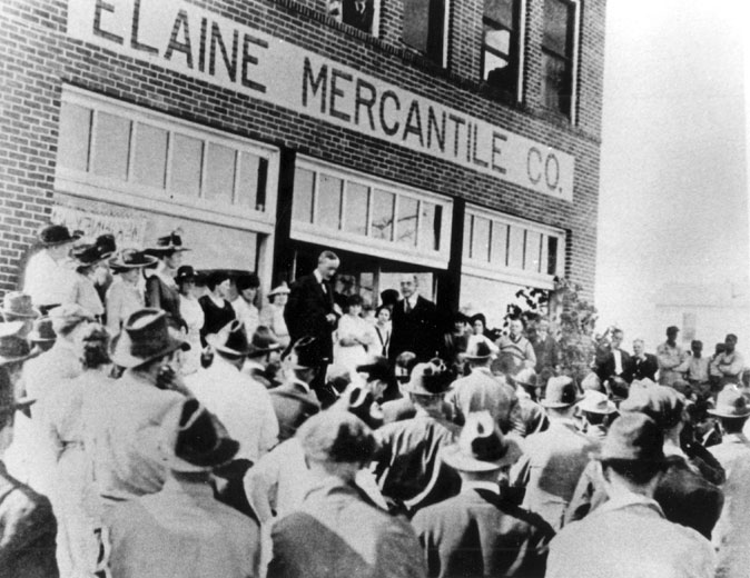 Arkansas Gov. Charles Hillman Brough addresses a crowd after the Elaine Massacre, October 1919.