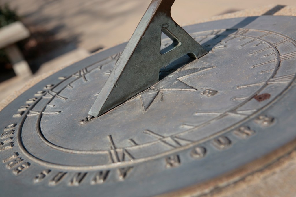 Sundial southwest of Old Main.