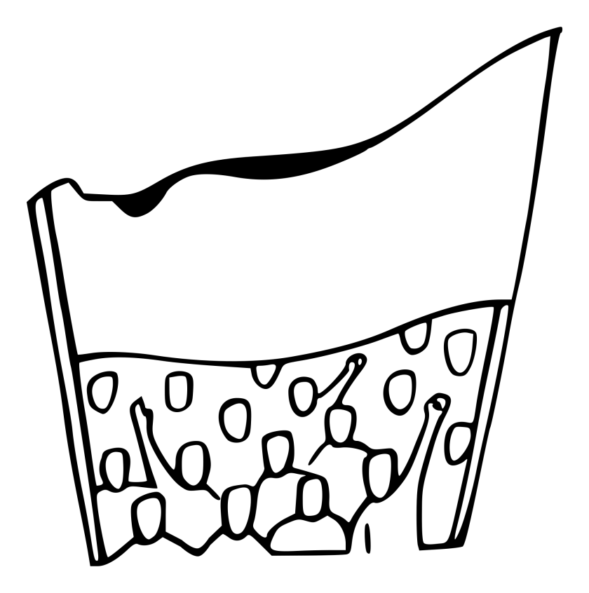 Illustration of rally, protest or march with blank sign