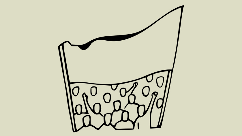 Illustration of rally, protest or march with blank sign